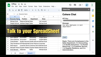 Talk To Your SpreadSheet:  Apps Script + Cohere AI